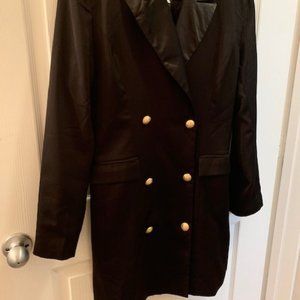 Long Sleeved Double Breasted Blazer Dress Fully Lined with Pockets